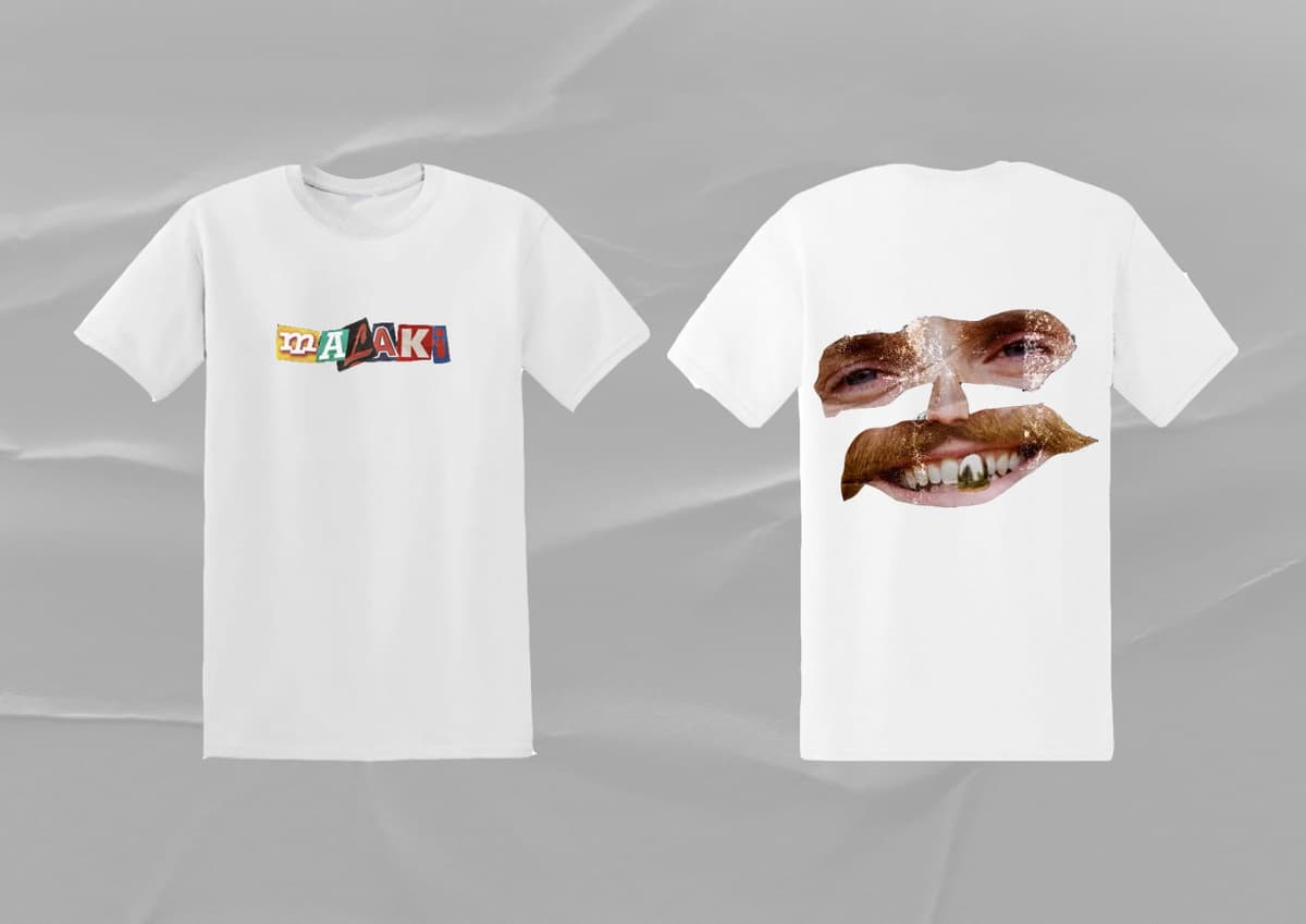 White Malaki T-Shirt - Front & Back