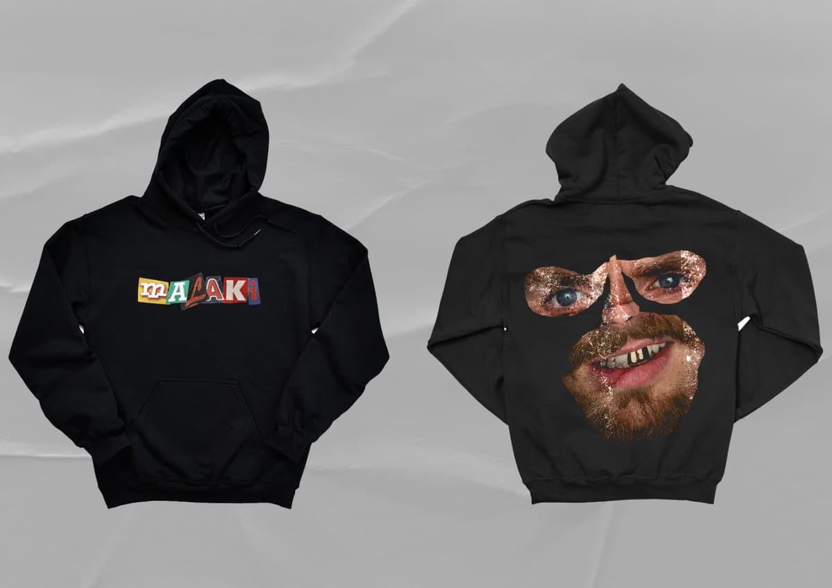 Black Malaki Hoodie - Front & Back