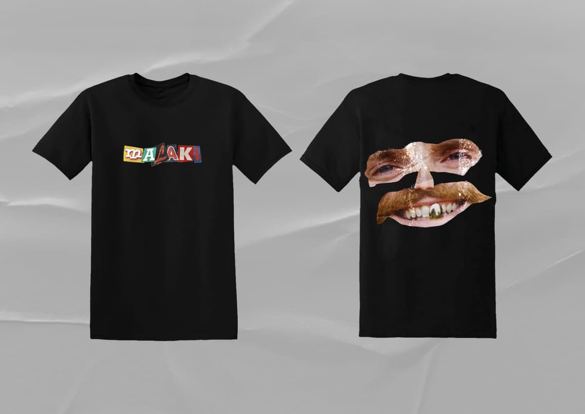 Black Malaki T-Shirt - Front & Back